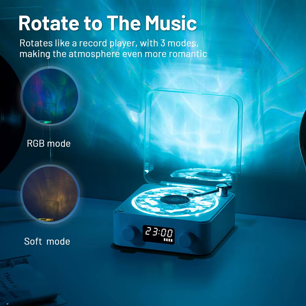 Mini Retro Waves Ambient Light White Noise BT Speaker Portable Vintage Sleep Aid Music Speaker with RGB Light Lamp