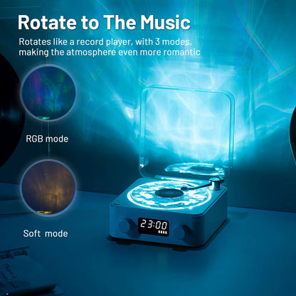 Mini Retro Waves Ambient Light White Noise BT Speaker Portable Vintage Sleep Aid Music Speaker with RGB Light Lamp
