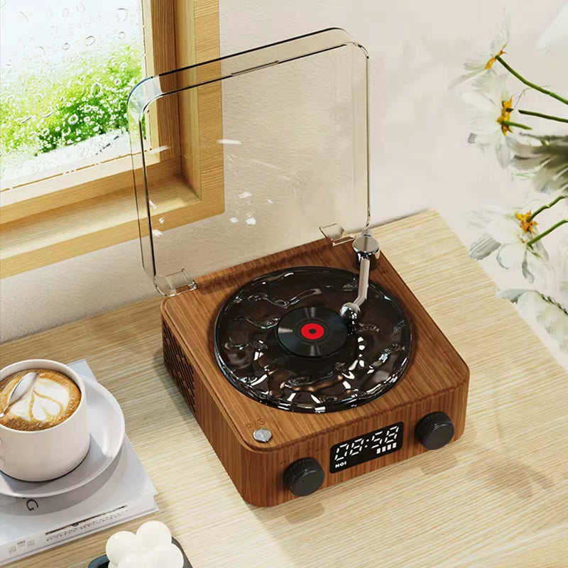 Mini Retro Waves Ambient Light White Noise BT Speaker Portable Vintage Sleep Aid Music Speaker with RGB Light Lamp