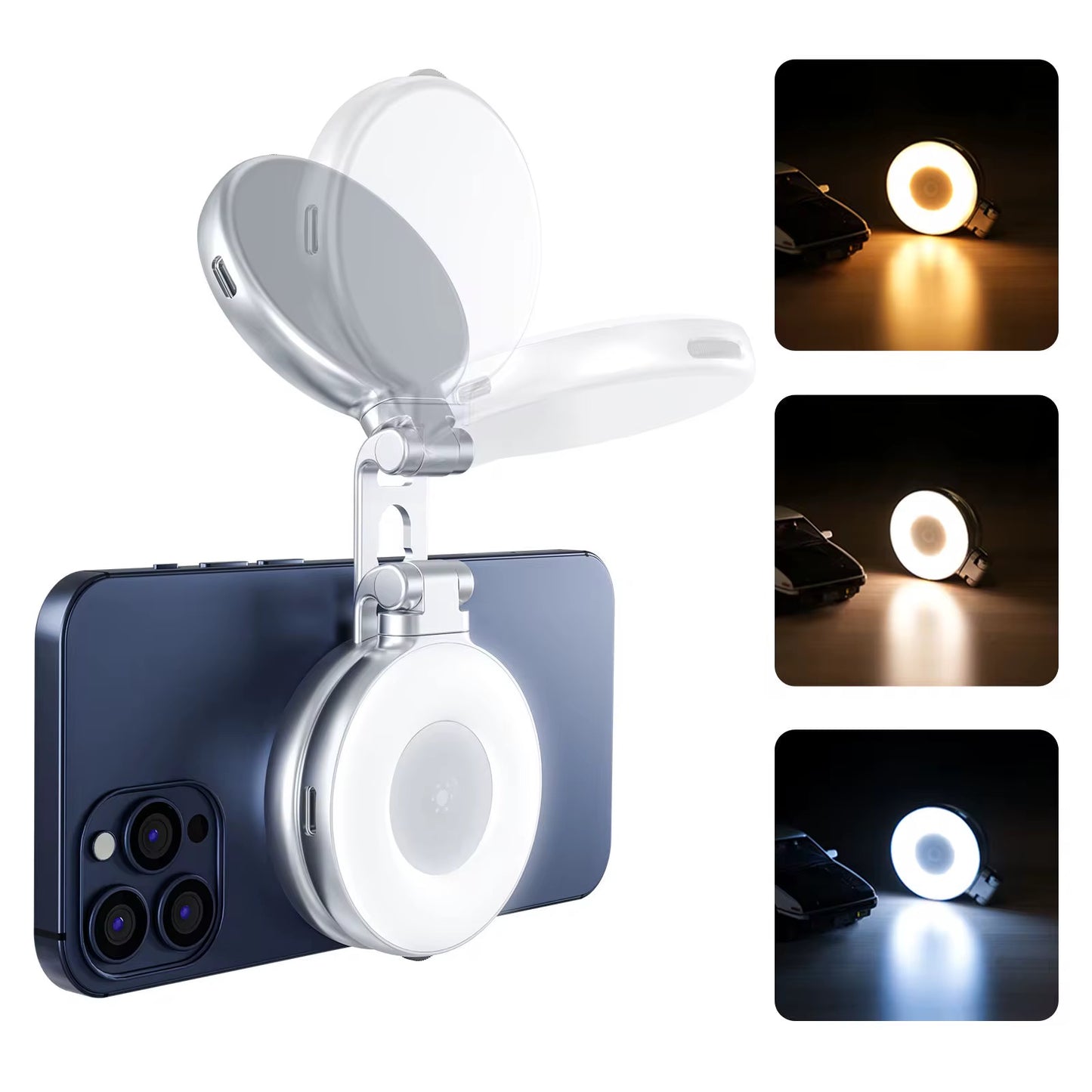 AuraGlow™ | Magnetic Flip Selfie Ring Light