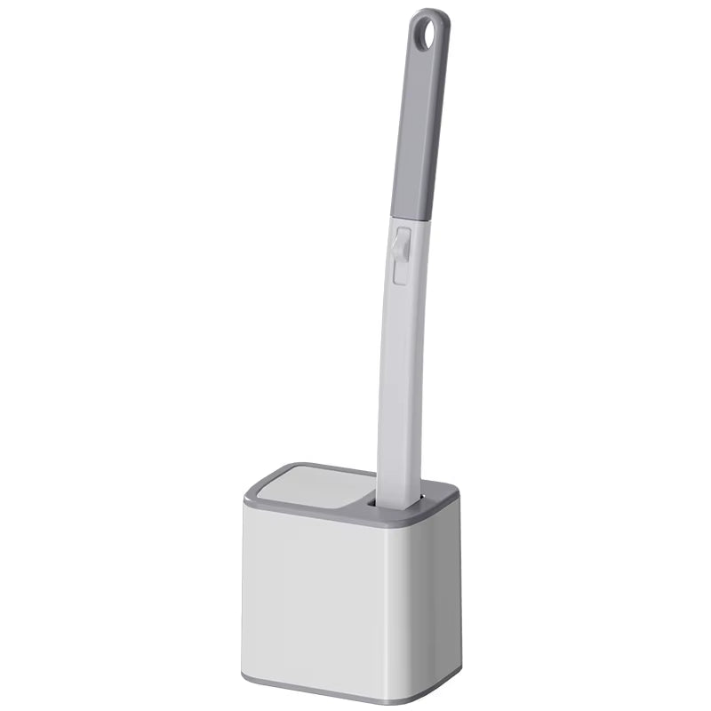 New Plastic One-Piece Automatic Flip Cover Toilet Brush Set with Base and Disposable Cleaning Brush