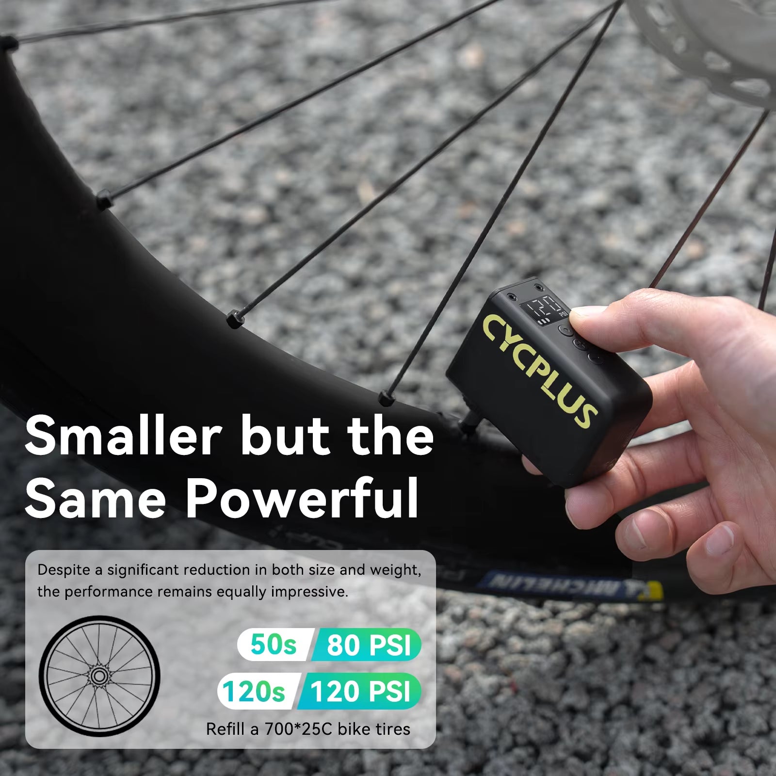 CYCPLUS AS2 Ultra Portable Rechargeable Mini Bicycle Bike Pump with Gauge