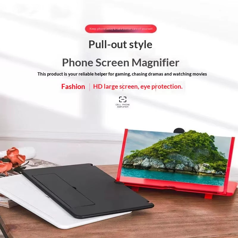 Hot Sales F3 Plastic Mobile Phone Screen Amplifier 10/12 Inch Desktop Pull-Out HD Video Lazy Magnifying Glass Stand