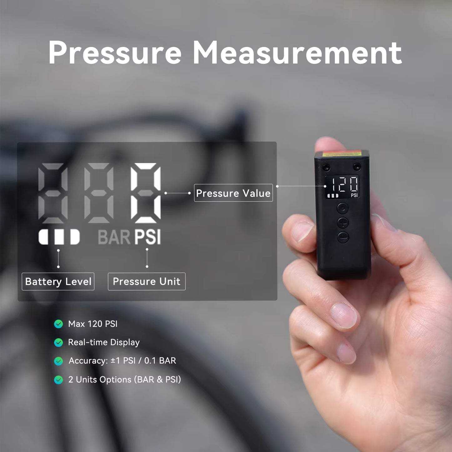 CYCPLUS AS2 Ultra Portable Rechargeable Mini Bicycle Bike Pump with Gauge